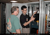 L-Net and DRAGON reps checking the GSFC end of the optical fiber pair between GSFC and UMCP